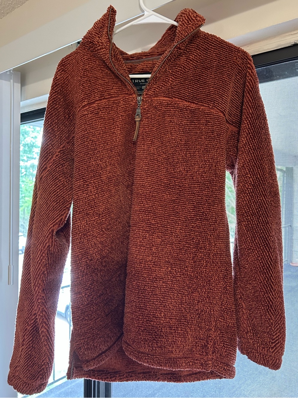 True Grit Plush Quarter-Zip Fleece - Rust Orange